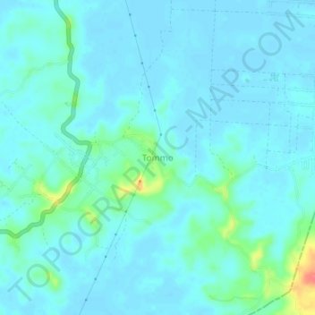 Mapa topográfico Tommo, altitud, relieve