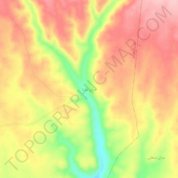 Mapa topográfico Marran-e `Olya, altitud, relieve