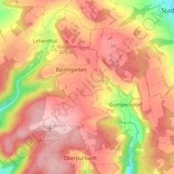 Mapa topográfico Ramscheid, altitud, relieve