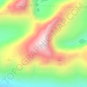 Mapa topográfico Storronden, altitud, relieve