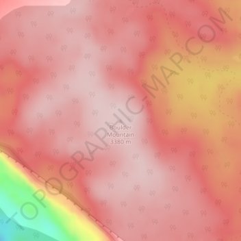 Mapa topográfico Boulder Mountain, altitud, relieve