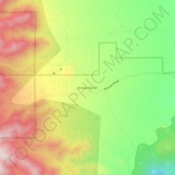 Mapa topográfico McGee Ranch, altitud, relieve