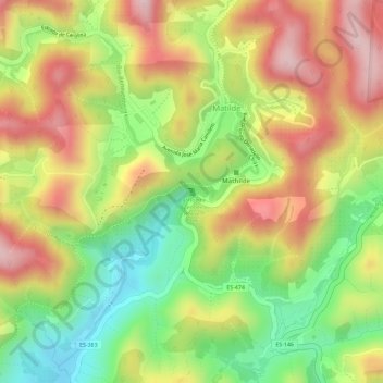 Mapa topográfico Cachoeira Engenheiro Reeve, altitud, relieve