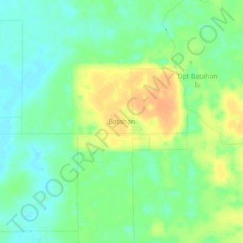 Mapa topográfico Batahan, altitud, relieve