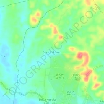 Mapa topográfico Desa Sekijang, altitud, relieve