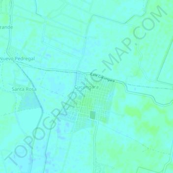 Mapa topográfico Cucungara, altitud, relieve
