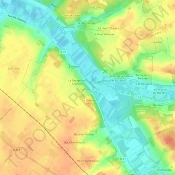 Mapa topográfico Le Bourg, altitud, relieve