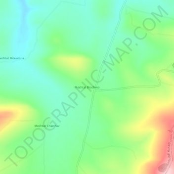 Mapa topográfico Mechtat Brachma, altitud, relieve