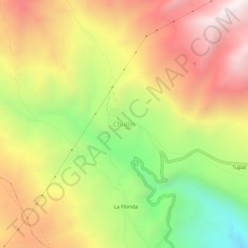 Mapa topográfico Chullin, altitud, relieve