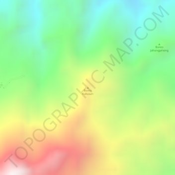 Mapa topográfico Bonto Kukusan, altitud, relieve