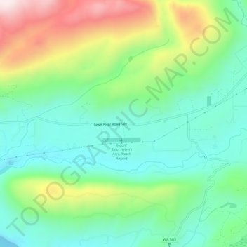 Mapa topográfico Yale, altitud, relieve