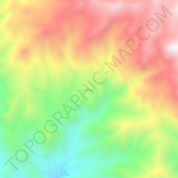 Mapa topográfico Milak, altitud, relieve
