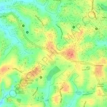 Mapa topográfico Chavadimukku, altitud, relieve