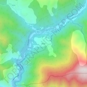 Mapa topográfico Arcalís, altitud, relieve