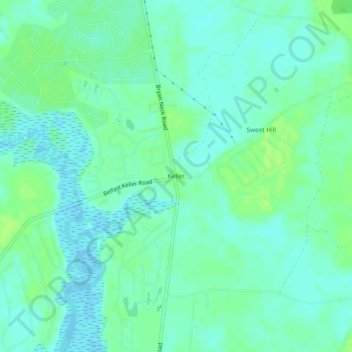 Mapa topográfico Keller, altitud, relieve