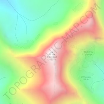 Mapa topográfico Mount Cleveland, altitud, relieve