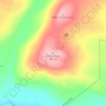 Mapa topográfico Riisitunturi, altitud, relieve