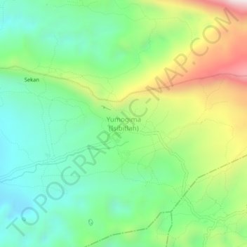 Mapa topográfico Yumogima (Isibitlah), altitud, relieve