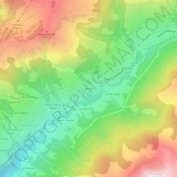 Mapa topográfico Annuit, altitud, relieve