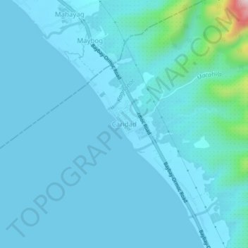 Mapa topográfico Caridad, altitud, relieve