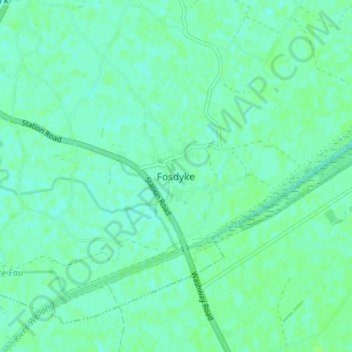 Mapa topográfico Fosdyke, altitud, relieve