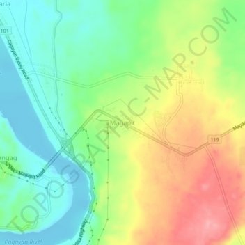 Mapa topográfico Magapit, altitud, relieve