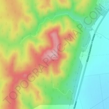 Mapa topográfico Сакко, altitud, relieve