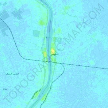 Mapa topográfico Metoubes, altitud, relieve