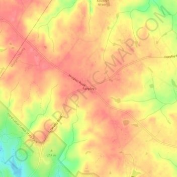 Mapa topográfico Fairplay, altitud, relieve