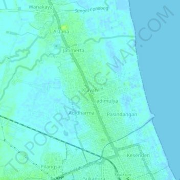 Mapa topográfico Klayan, altitud, relieve