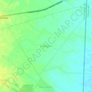 Mapa topográfico Malingon, altitud, relieve