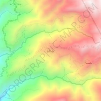 Mapa topográfico Ballay, altitud, relieve