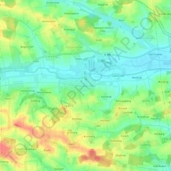 Mapa topográfico Moosen (Vils), altitud, relieve