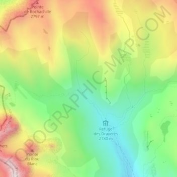 Mapa topográfico Côte Baudette, altitud, relieve