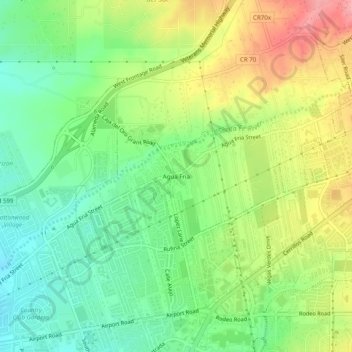 Mapa topográfico Agua Fria, altitud, relieve