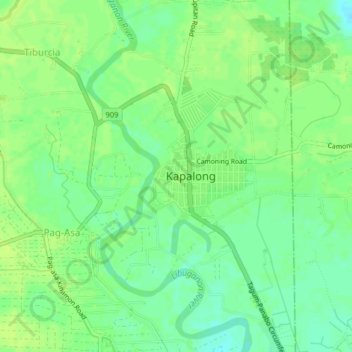 Mapa topográfico Maniki, altitud, relieve