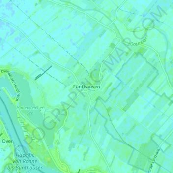 Mapa topográfico Fünfhausen, altitud, relieve