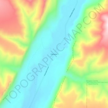 Mapa topográfico Palisades, altitud, relieve