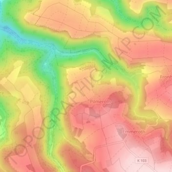 Mapa topográfico Hartz, altitud, relieve