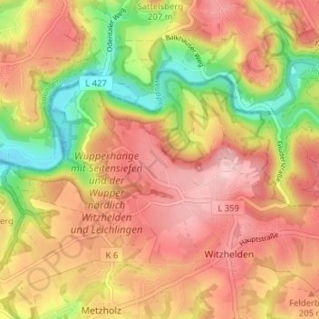 Mapa topográfico Wolfstall, altitud, relieve