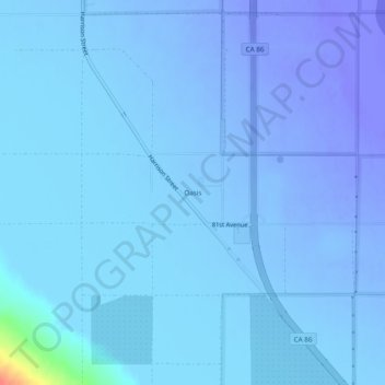 Mapa topográfico Oasis, altitud, relieve