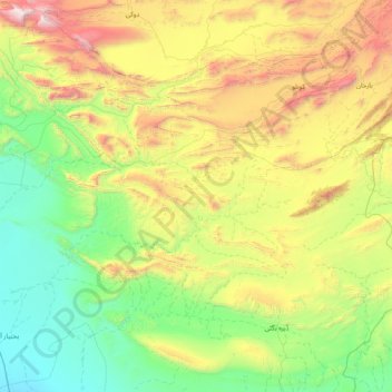Mapa topográfico Kohlu District, altitud, relieve