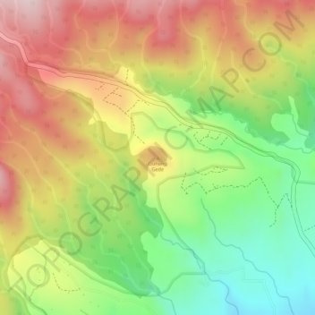 Mapa topográfico Gunung Gede, altitud, relieve