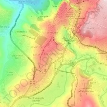 Mapa topográfico Les combattants, altitud, relieve