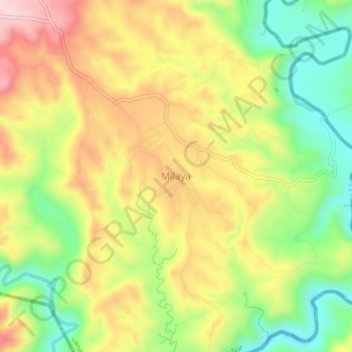 Mapa topográfico Milaya, altitud, relieve