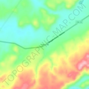 Mapa topográfico Tulipanes, altitud, relieve