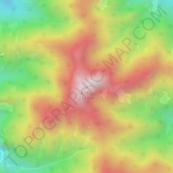 Mapa topográfico 太兴山, altitud, relieve