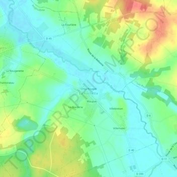 Mapa topográfico Chez Rouget, altitud, relieve