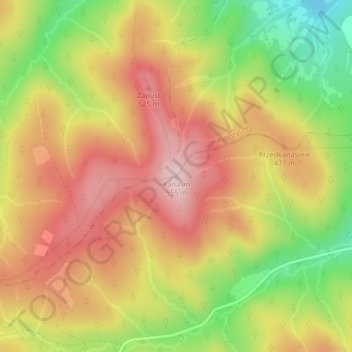 Mapa topográfico Kanasin, altitud, relieve