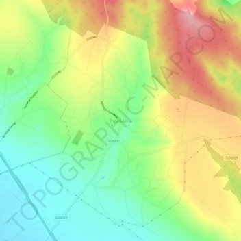 Mapa topográfico Terebleche, altitud, relieve